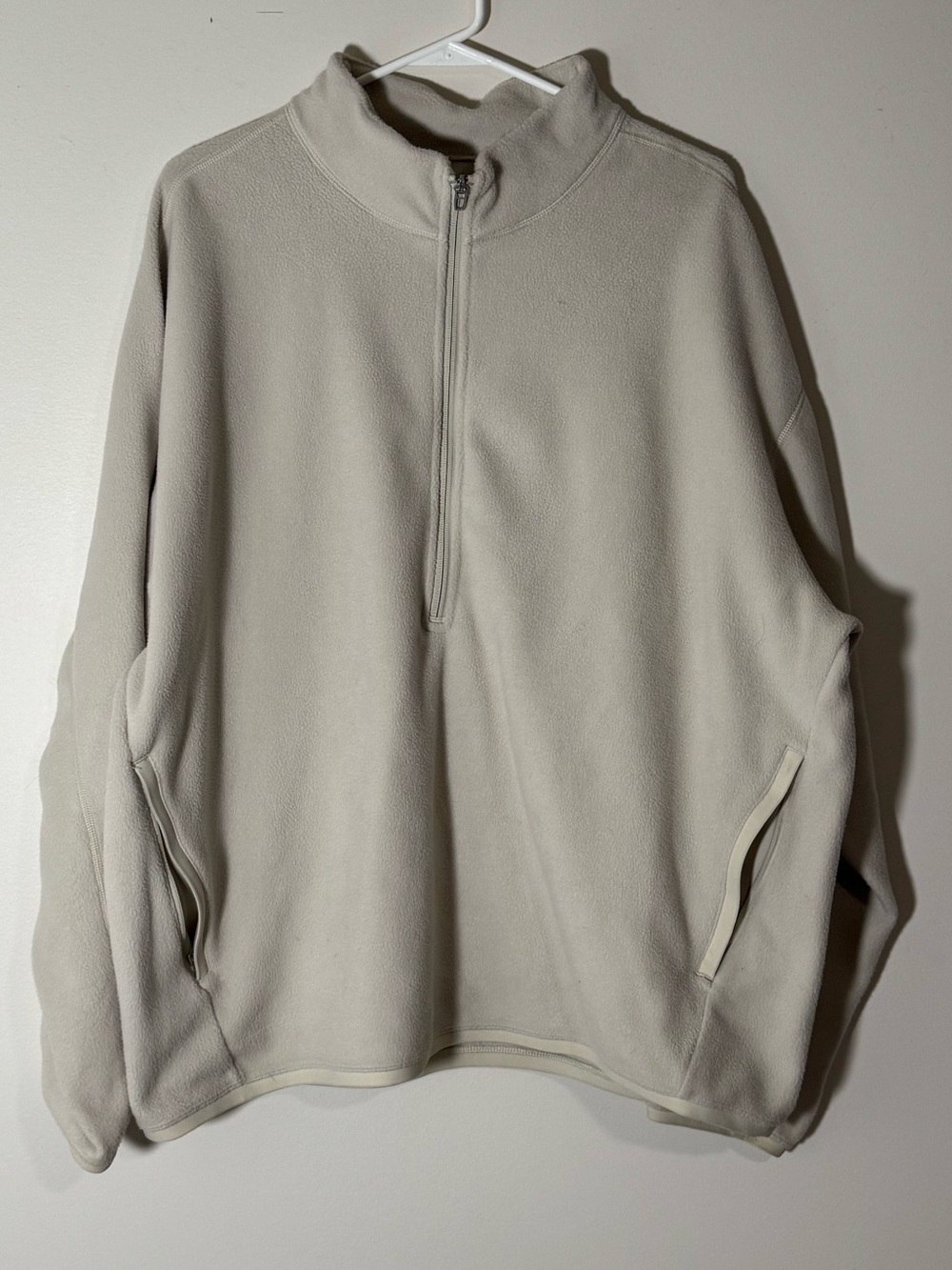 lululemon athletica Men's Light Beige Zip-Up Fleece Pullover